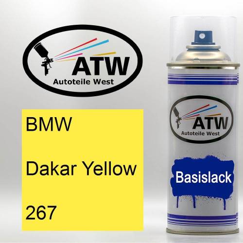 BMW, Dakar Yellow, 267: 400ml Sprühdose, von ATW Autoteile West.